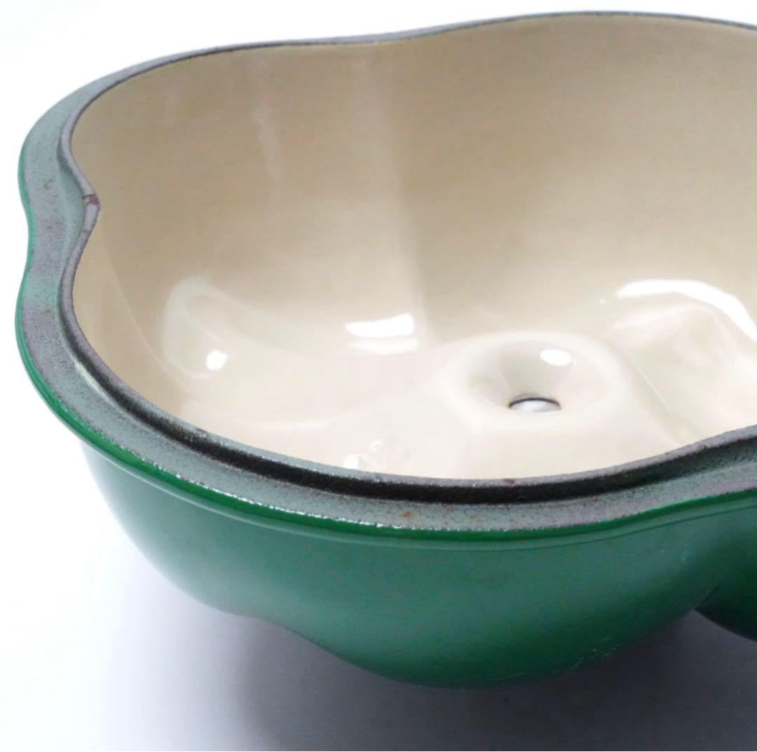 【美品】LE CREUSET　ピーマンココット　グリーン　18cm ビンテージ