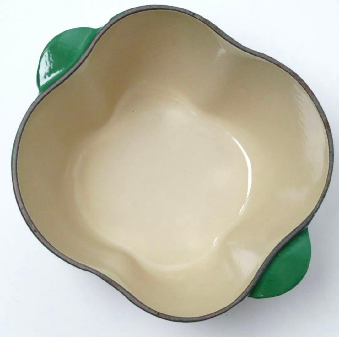 【美品】LE CREUSET　ピーマンココット　グリーン　18cm ビンテージ