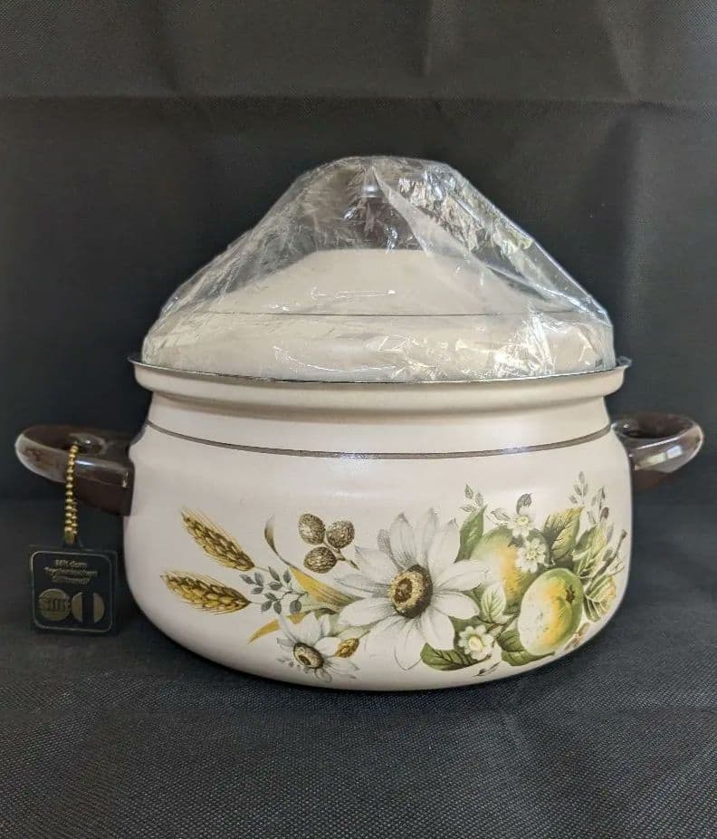 【希少】 silit ヴィンテージ ホーロー鍋 花柄 両手鍋