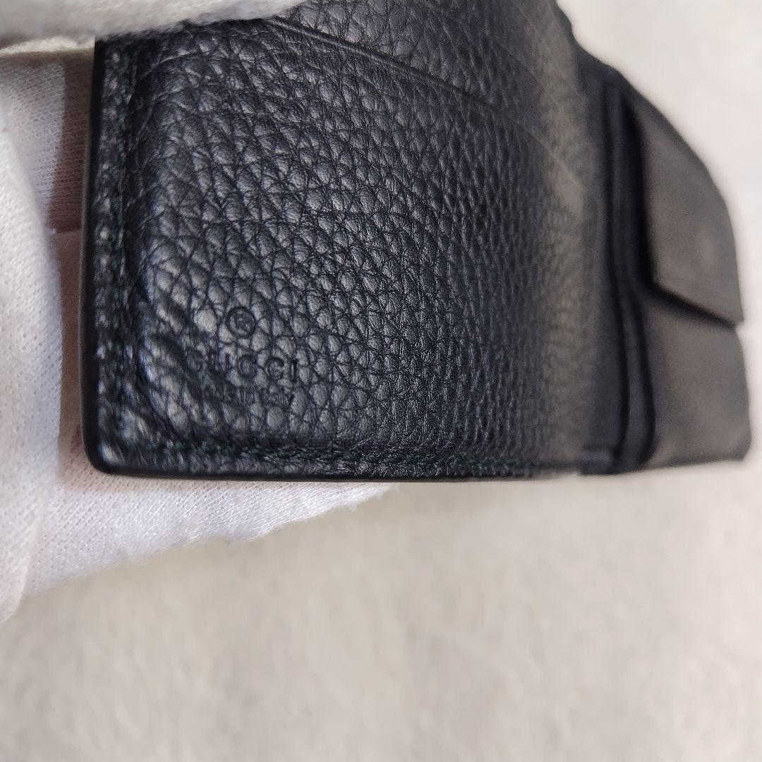 ✨美品✨ GUCCI グッチ　GGポイント　ブラック　財布　メンズ　レザー