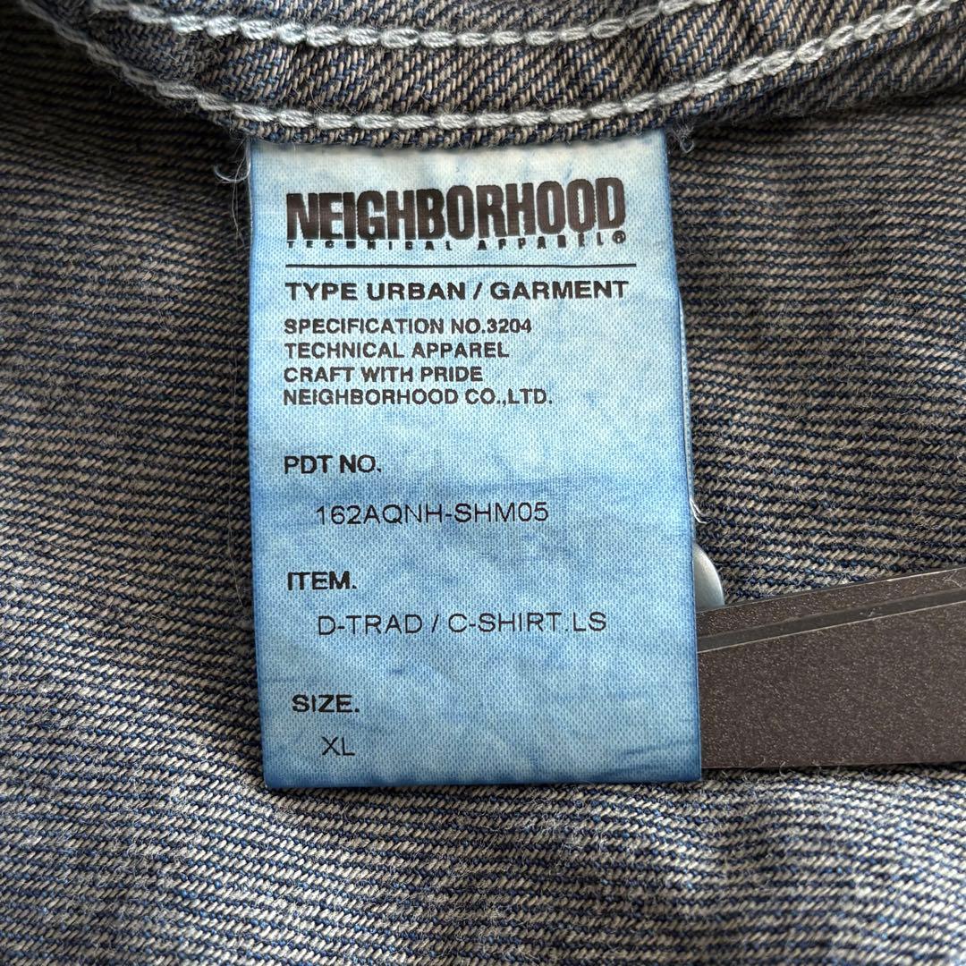 ネイバーフッド デニムシャツ ワークシャツ 丸襟 濃紺 XL