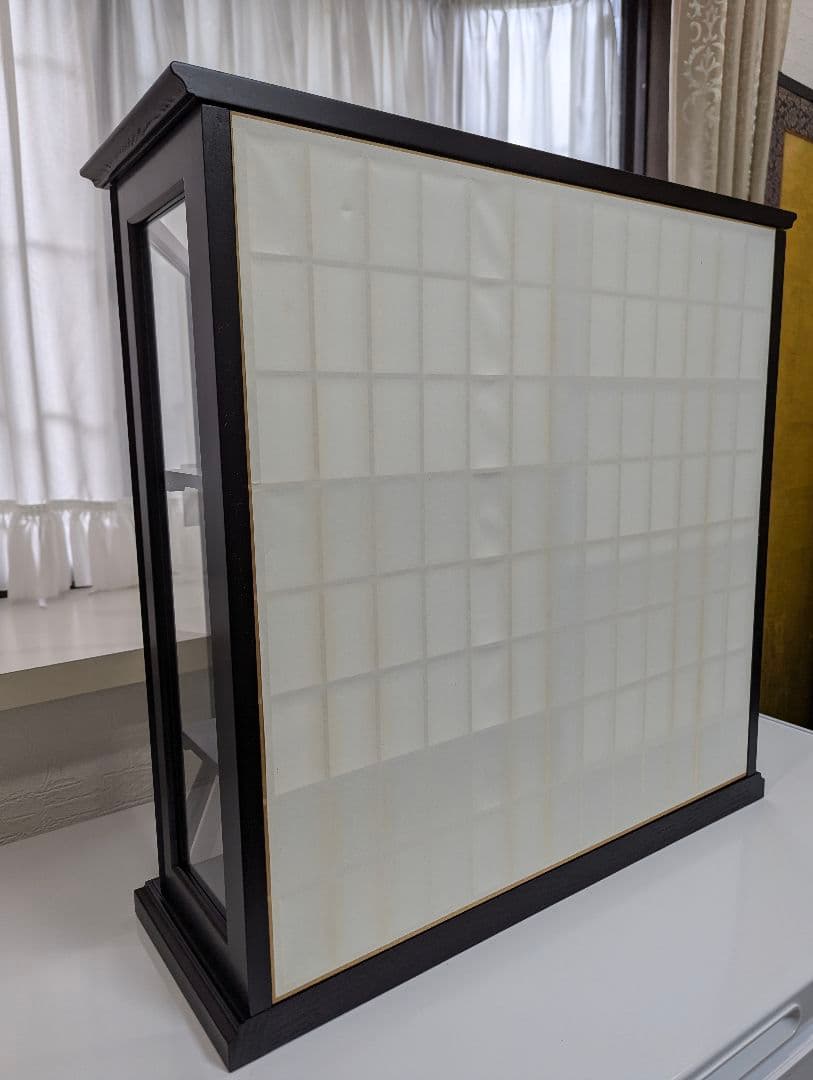 【新品】ガラス扉付きコレクションケース　可動棚付き　煎茶茶碗　飾り棚 　組立式