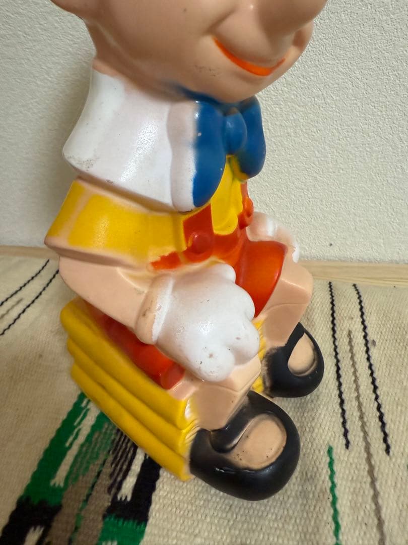 ピノキオ　貯金箱　アメトイ　ソフビ　ビンテージ　ディズニー　アメリカン雑貨