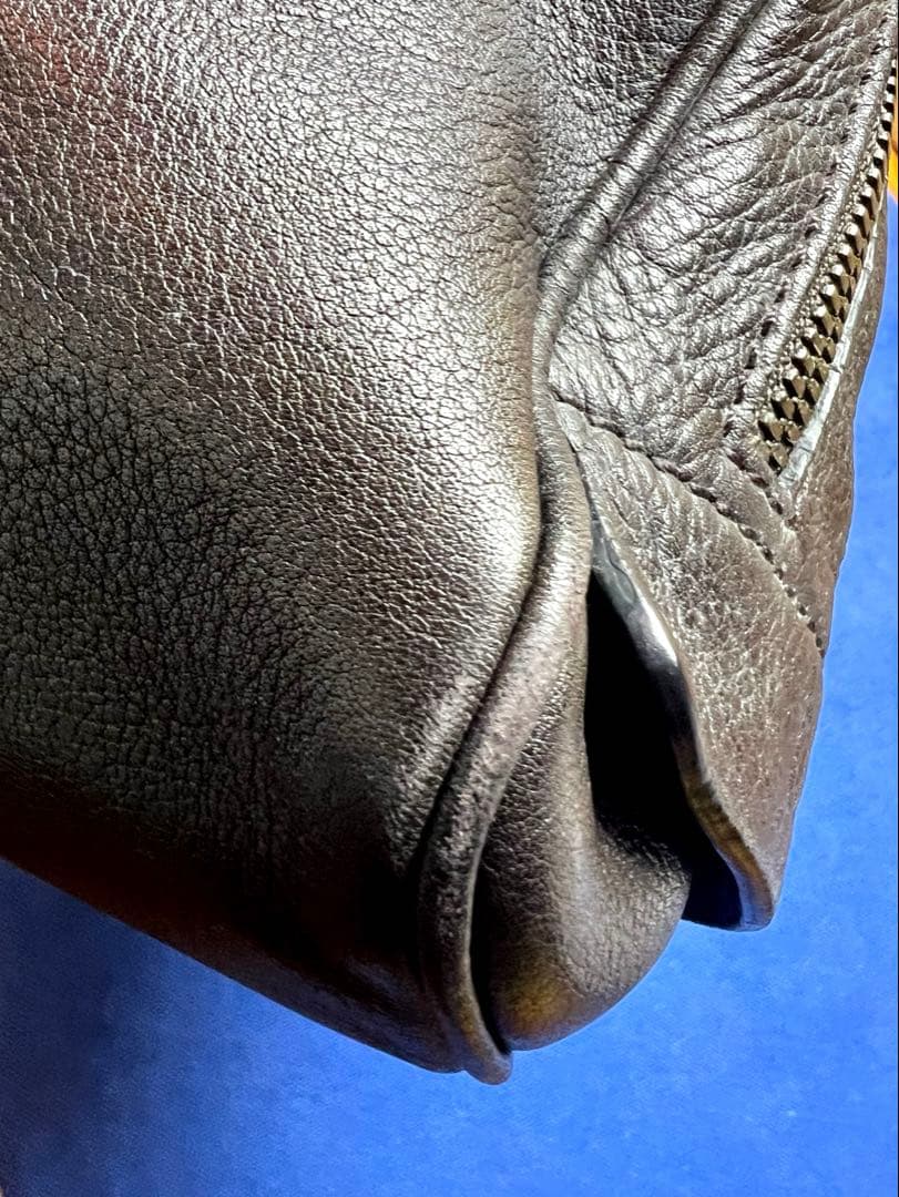 トッズ　TOD’S セカンドバッグ　Wジップ クラッチバック ダークブラウン