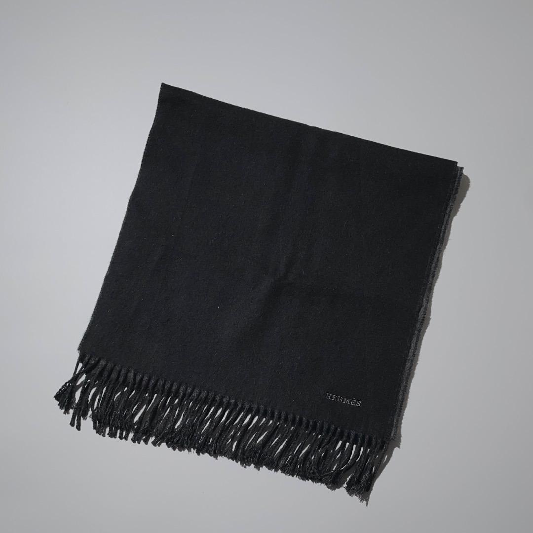 美品 HERMES カシミアリバーシブルマフラー エルメス