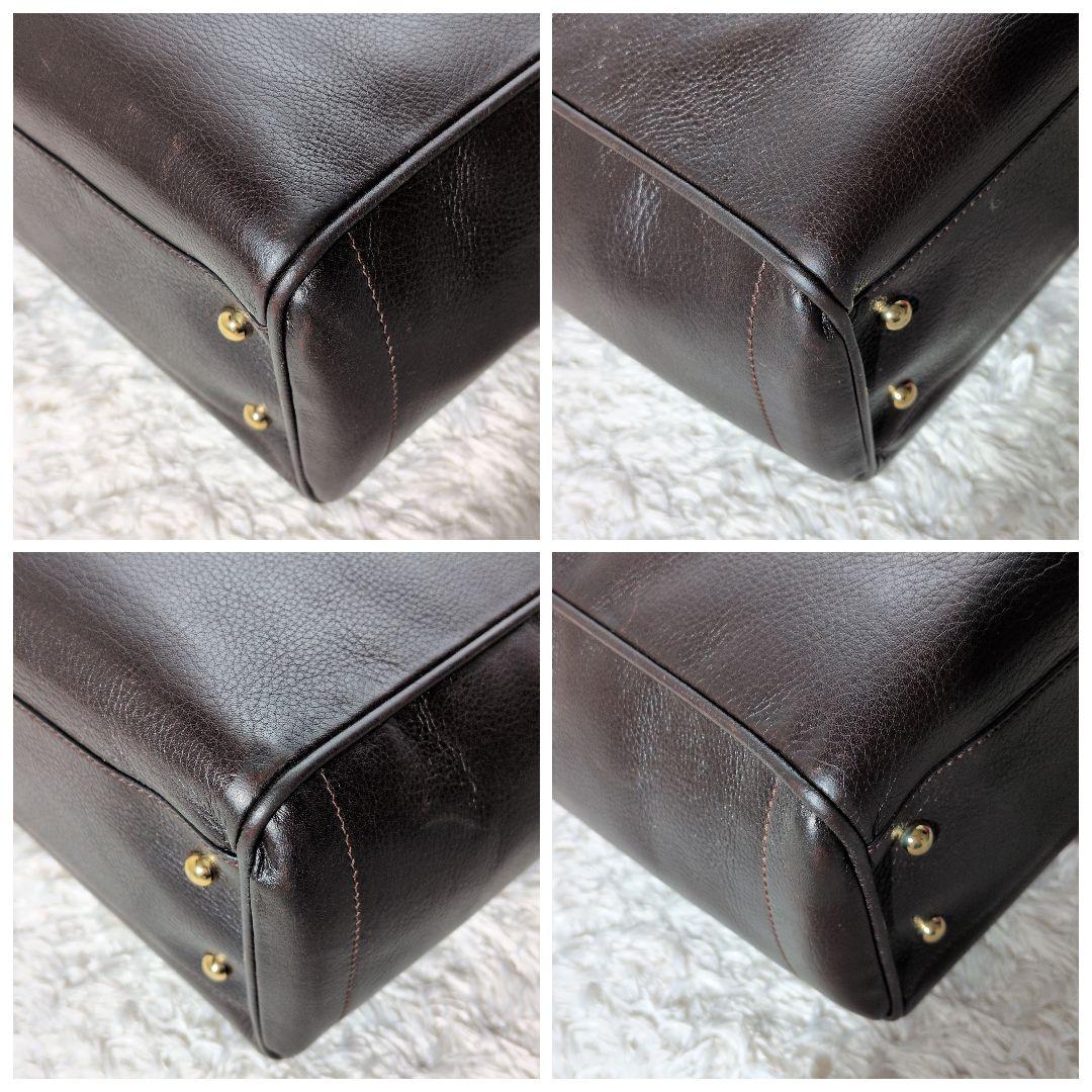 【美品 A4◎】ロエベ　ヘリテージ　トートバッグ　ビッグロゴ　ビジネス　シボ革