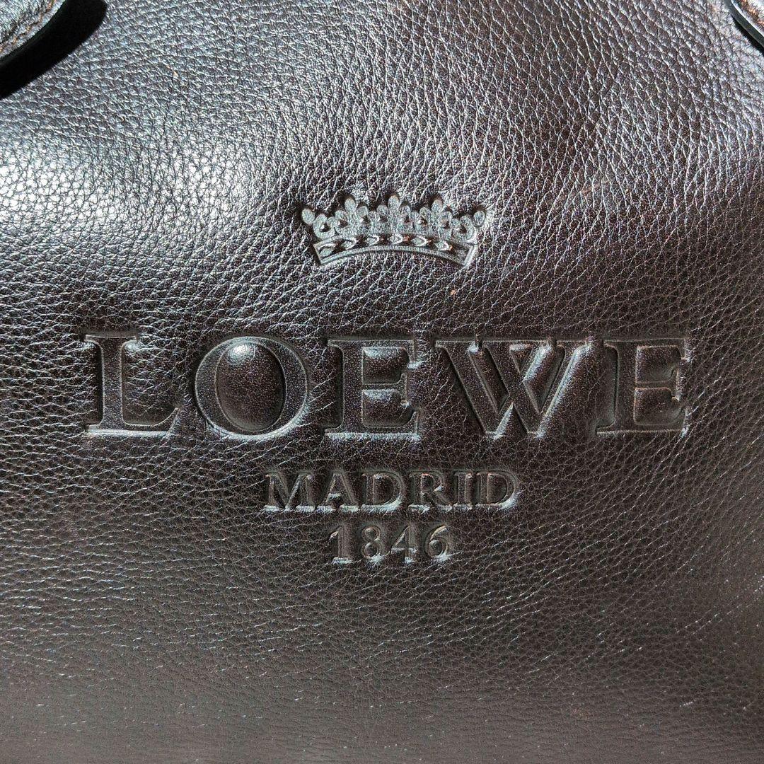 【美品 A4◎】ロエベ　ヘリテージ　トートバッグ　ビッグロゴ　ビジネス　シボ革