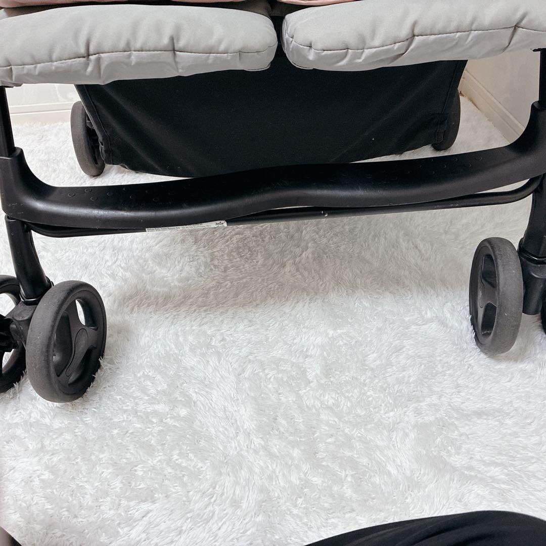 【美品】Joie ジョイー エアツイン 二人乗りベビーカー　レインカバー付き