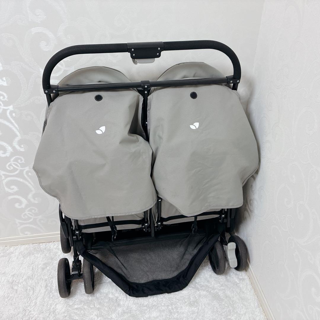 【美品】Joie ジョイー エアツイン 二人乗りベビーカー　レインカバー付き