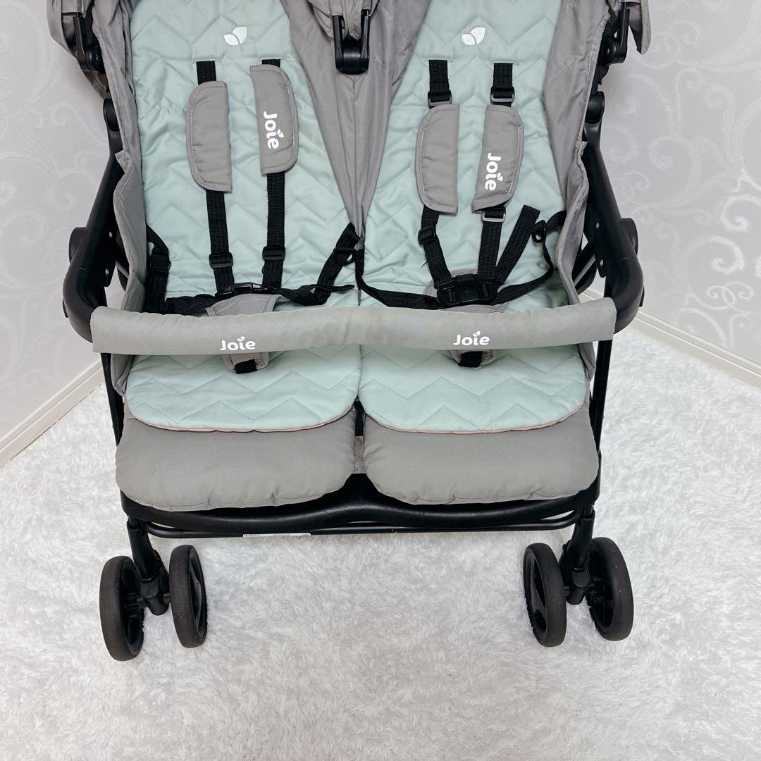 【美品】Joie ジョイー エアツイン 二人乗りベビーカー　レインカバー付き
