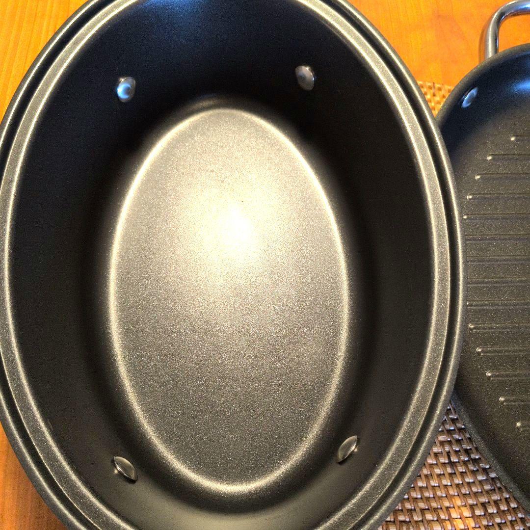 美品　 MEYER オールインワン オーバルパン グリルプレス＆中網付き！