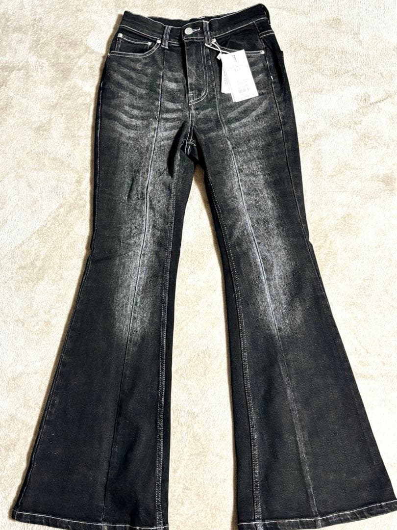 RESEXXY スタイルメイクフレアデニムパンツ ブラック S