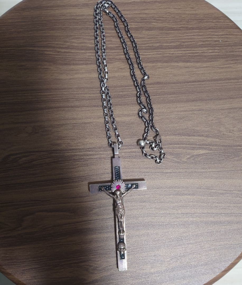 バックラッシュ　ネックレス　ロザリオ　backlash レザー