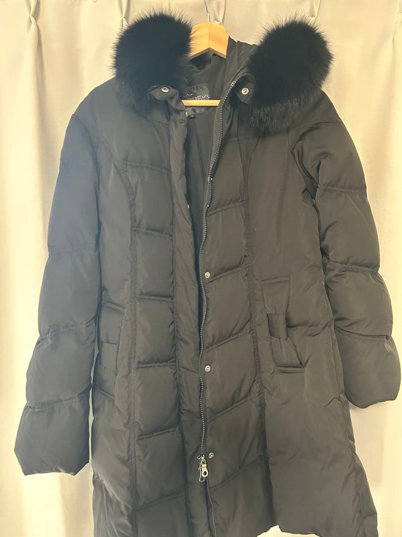 【美品】ルイルエブティック フォックスファーバッスルスタイルダウンコート黒L