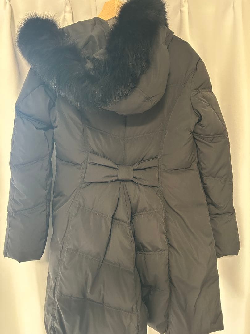 【美品】ルイルエブティック フォックスファーバッスルスタイルダウンコート黒L