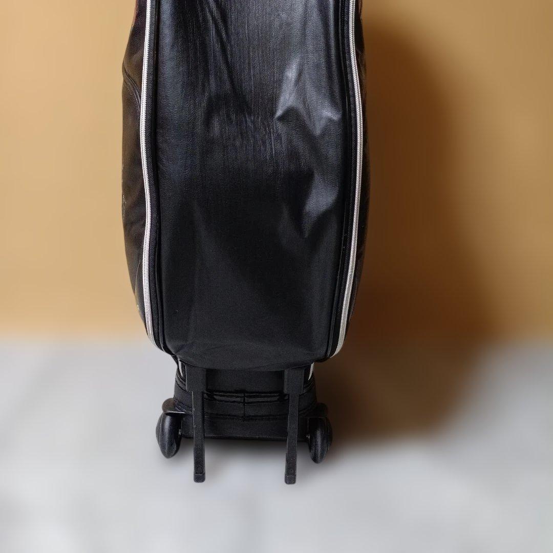 美品 TIGORA キャディバッグ キャスター付き 黒/赤フード未使用