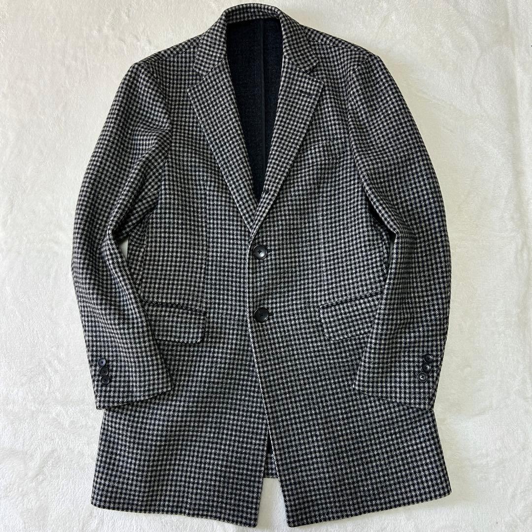 美品 エディフィス ロロピアーナ ダブルフェイス シングルチェスターコート42