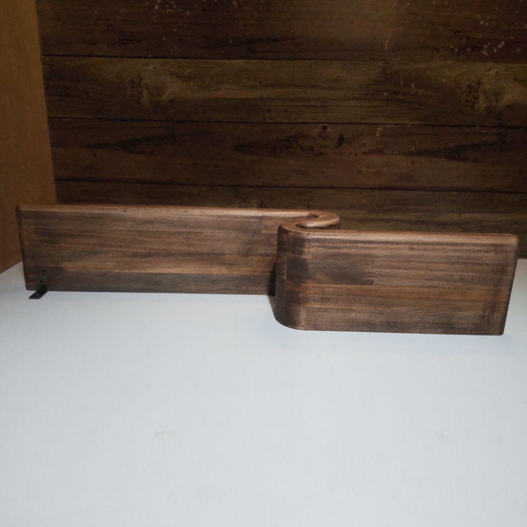 曲線デザイン　ウォールシェルフ　飾り棚　　エボニーブラック　懐深め２型