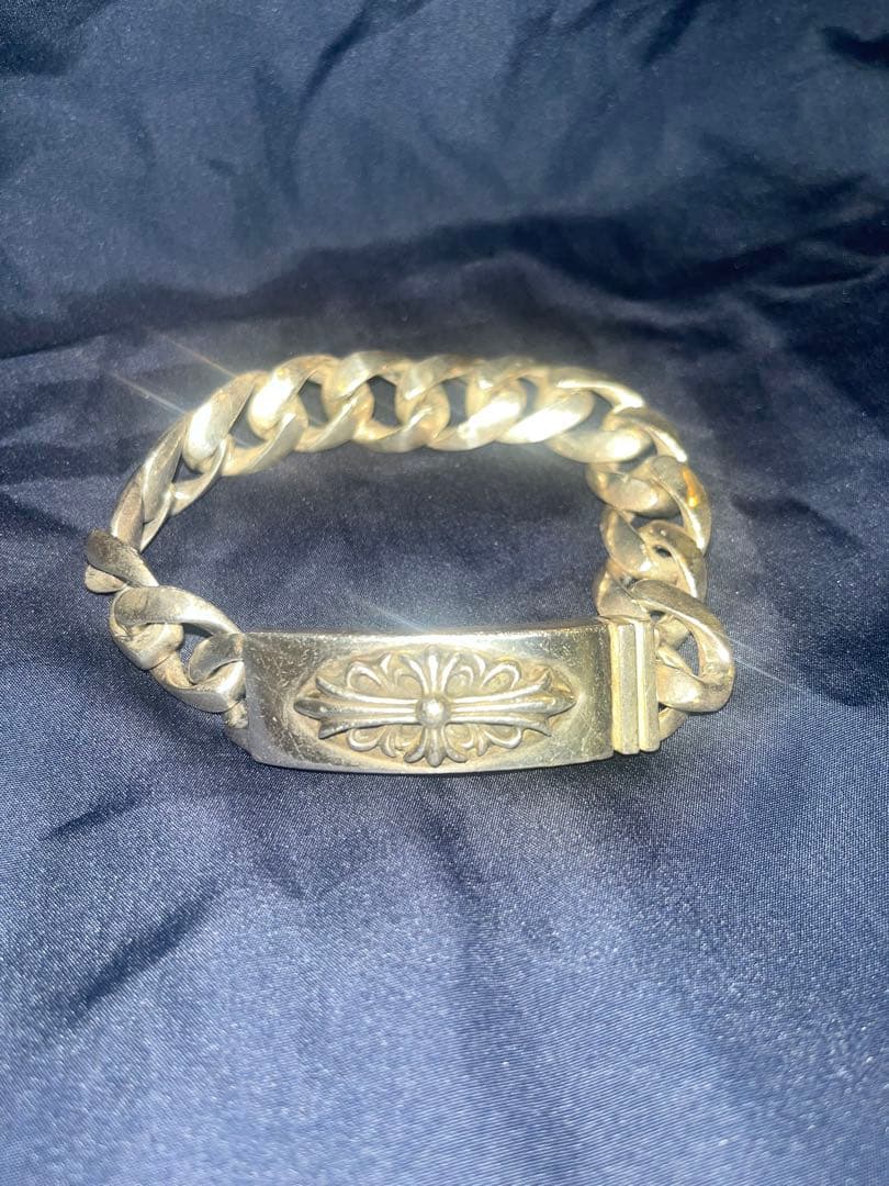 CHROME HEARTS フローラルクロス　IDブレスレット　14リンク