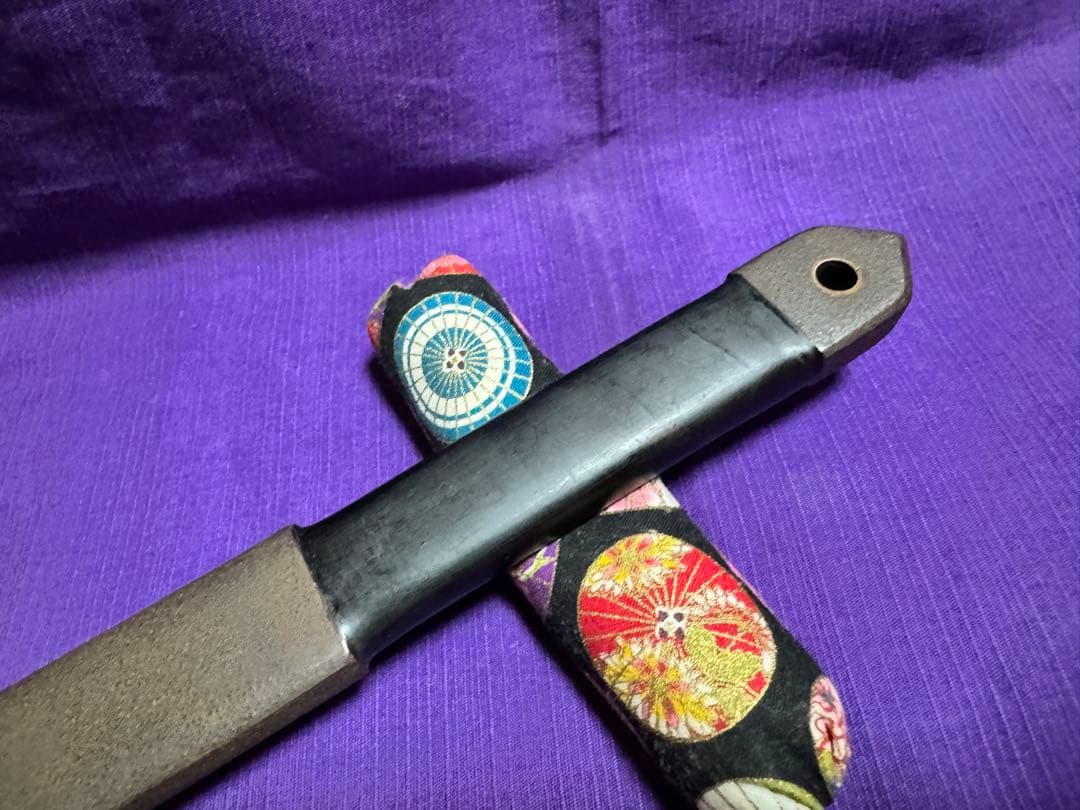 鉄味良好　手慣らし鉄扇　軍扇型　一尺一寸（日本刀装具小柄寸鉄手の内隠し武器