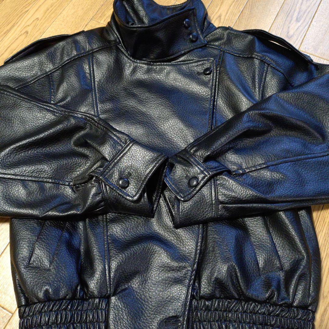 ブラック フェイクレザージャケット ZARA
