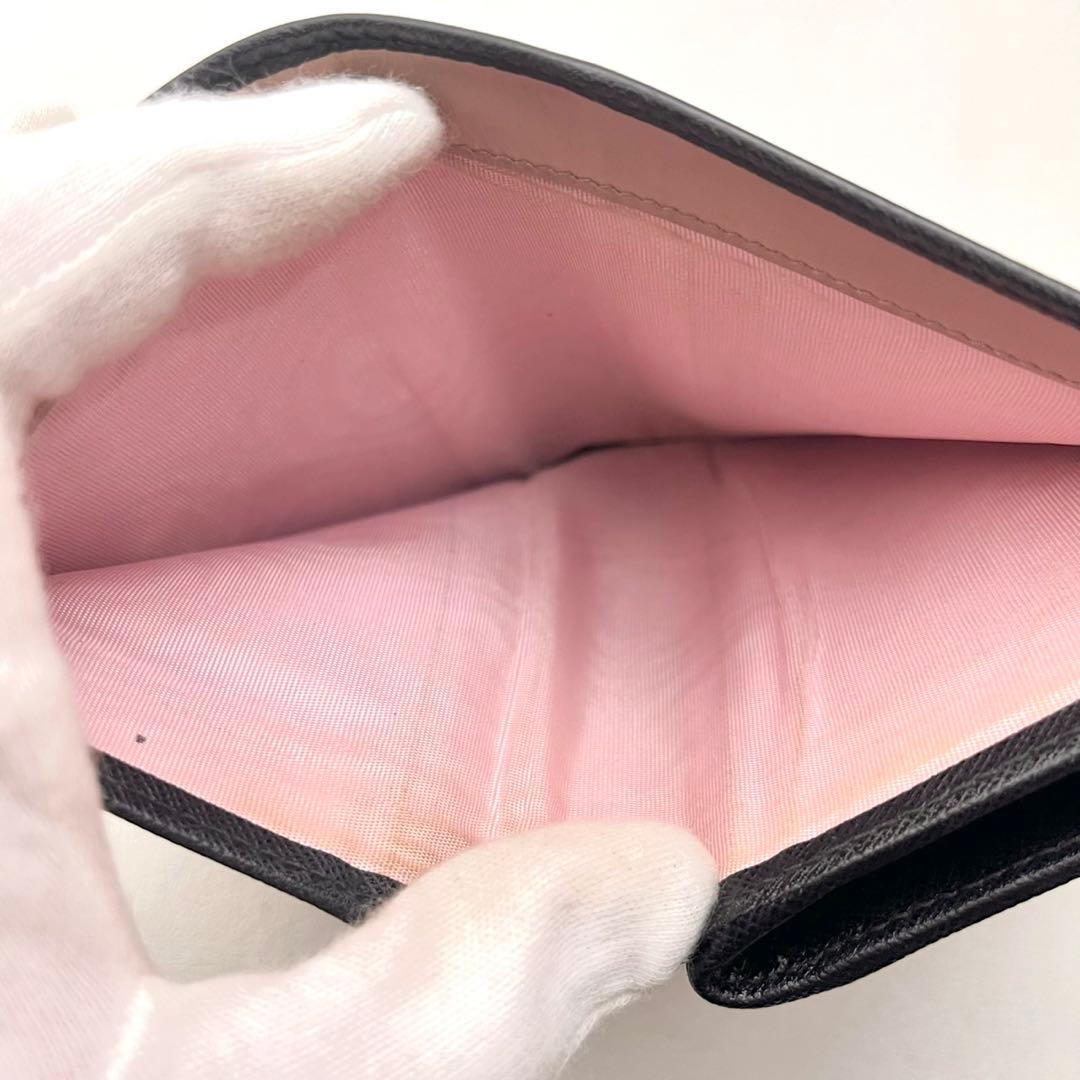 PRADA プラダ サフィアーノ バイカラー 二つ折り財布 ブラック0206-④