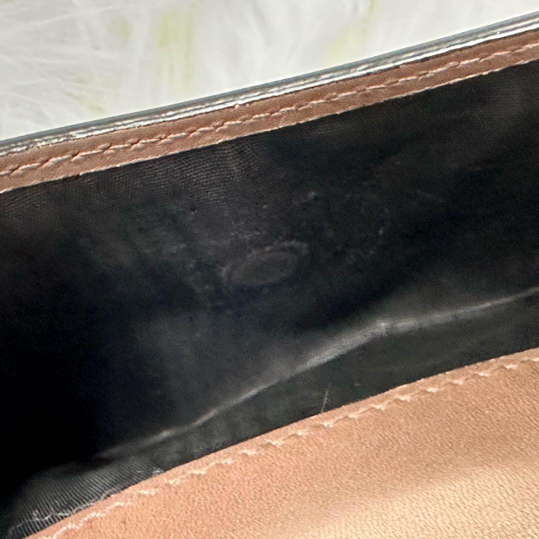 美品✨GUCCI 二つ折り財布　ダブルホック ブラック レザー ハート