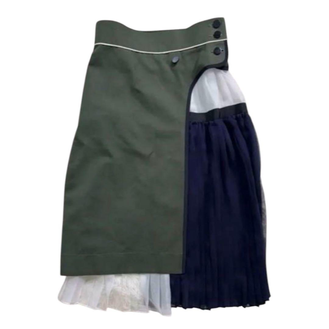 【sacai】 サカイ ラップスカート 巻きスカート 膝丈スカート 変形スカート