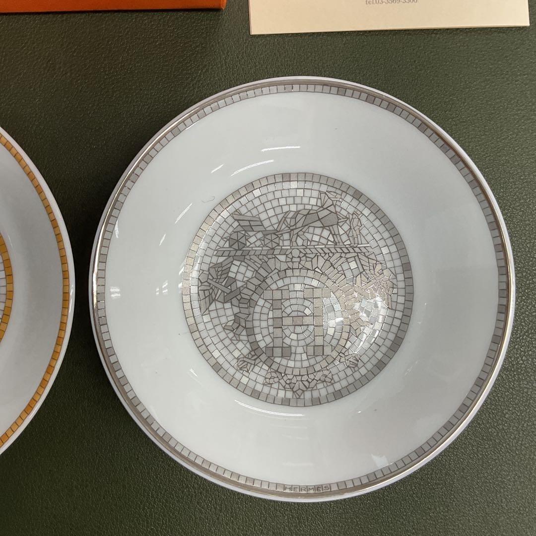 H6393 HERMES エルメス　モザイク　デザイン 皿2枚セット