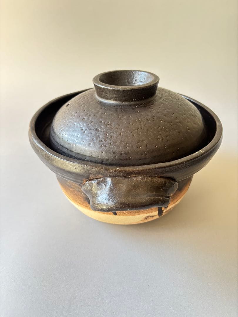 伊藤明美 土鍋 黒釉 一度使用 2〜3人用