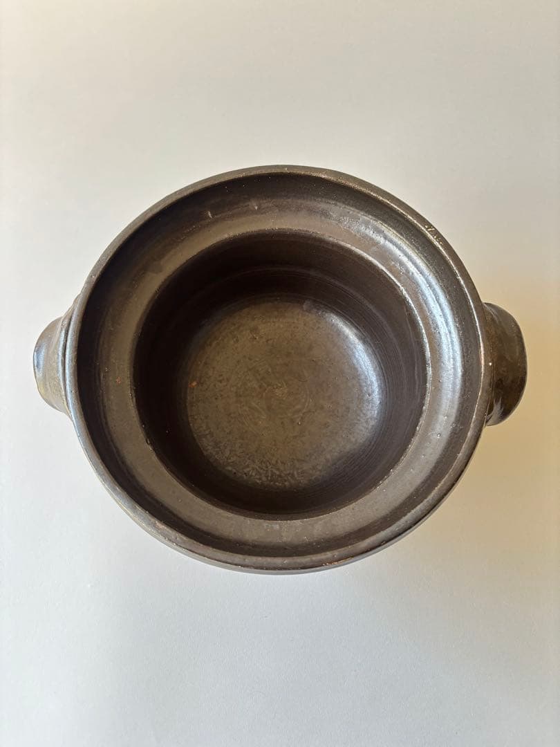 伊藤明美 土鍋 黒釉 一度使用 2〜3人用