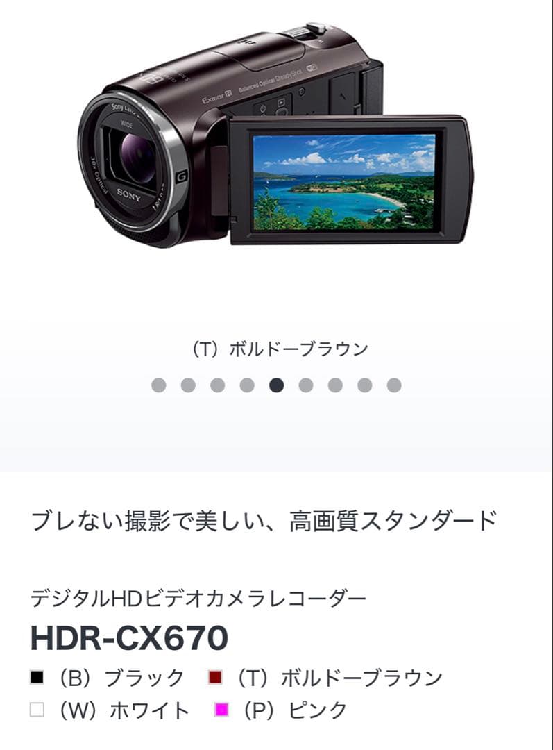 ⬛︎SONY ビデオカメラ Handycam HDR-CX670