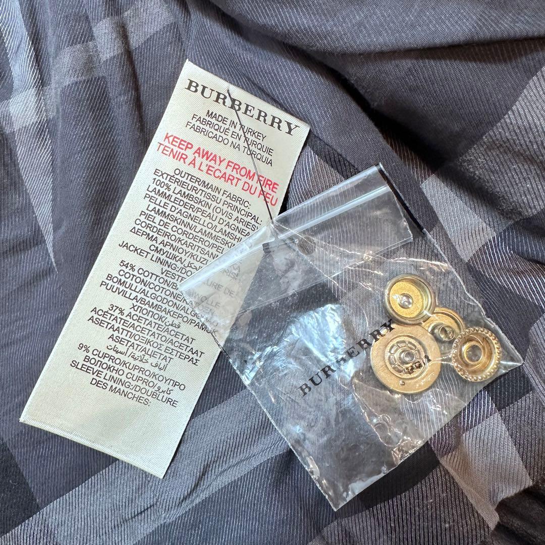 バーバリーブリット ライダースジャケット バイカージャケット 羊革 黒 42