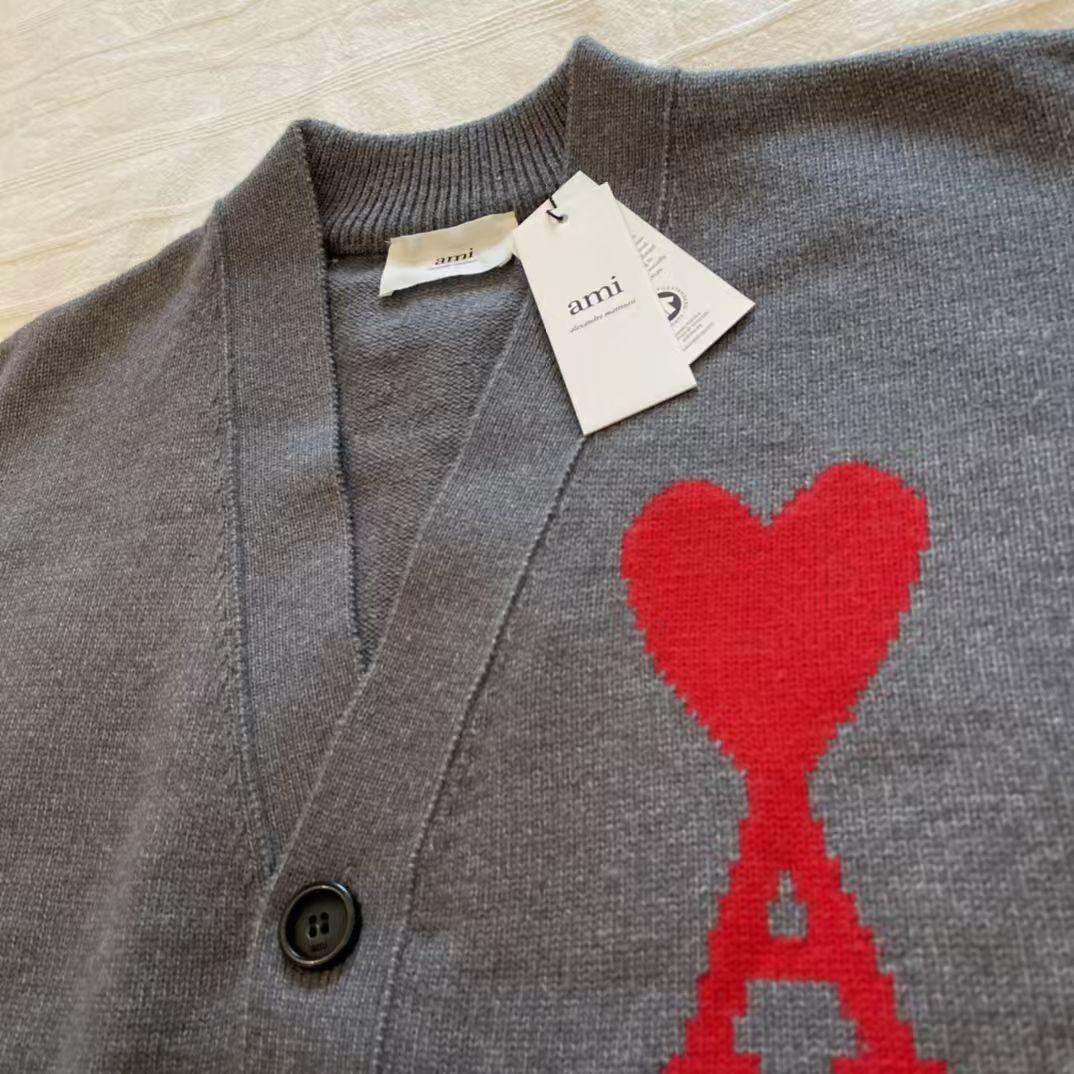 【美品】AMI PARIS グレー カーディガン