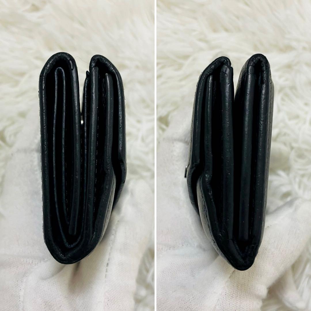 極美✨ルイヴィトン 三つ折り財布 ポルトフォイユロック ミニ レザー ブラック