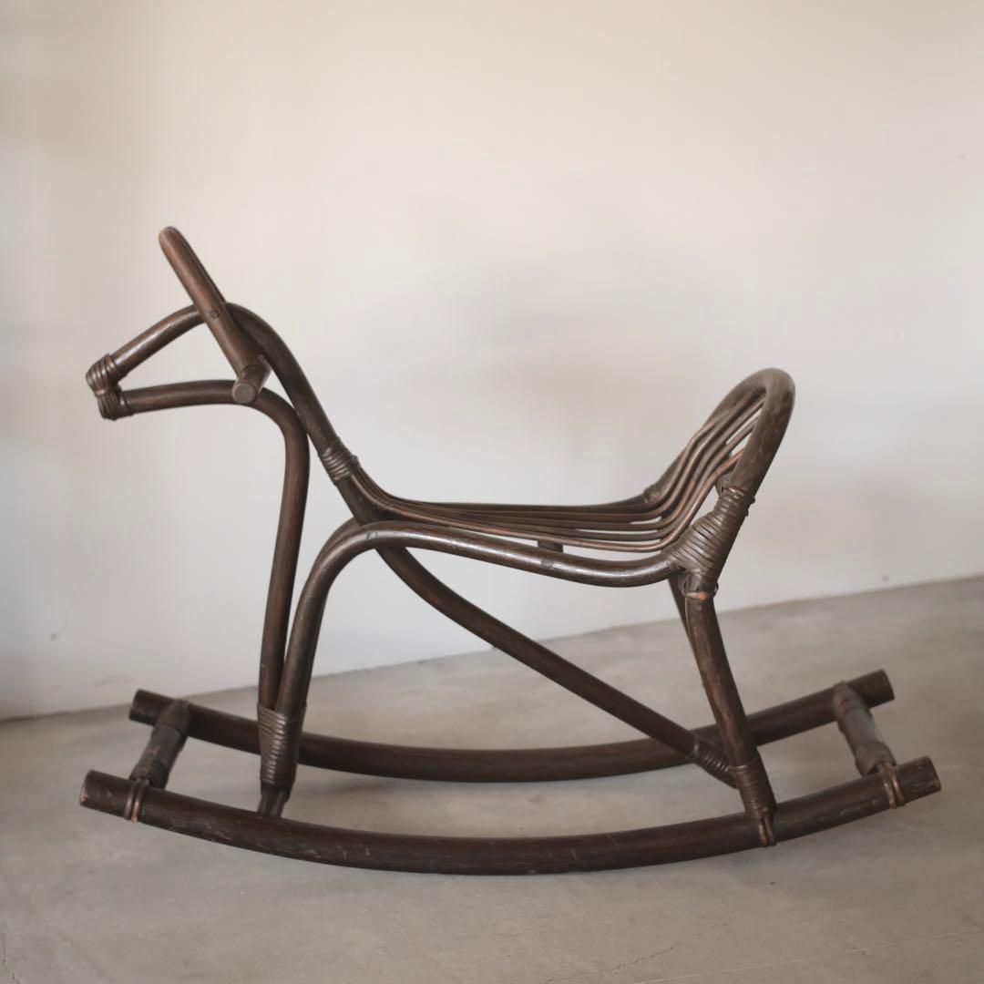 馬ロッキングチェア　椅子　チェア　民藝　古家具　古道具　アンティーク　昭和レトロ