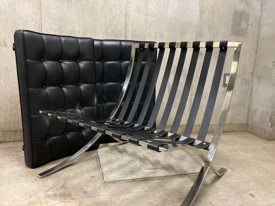 定価140万! 名作 良品 正規Knoll 黒 バルセロナ チェア　オットマン