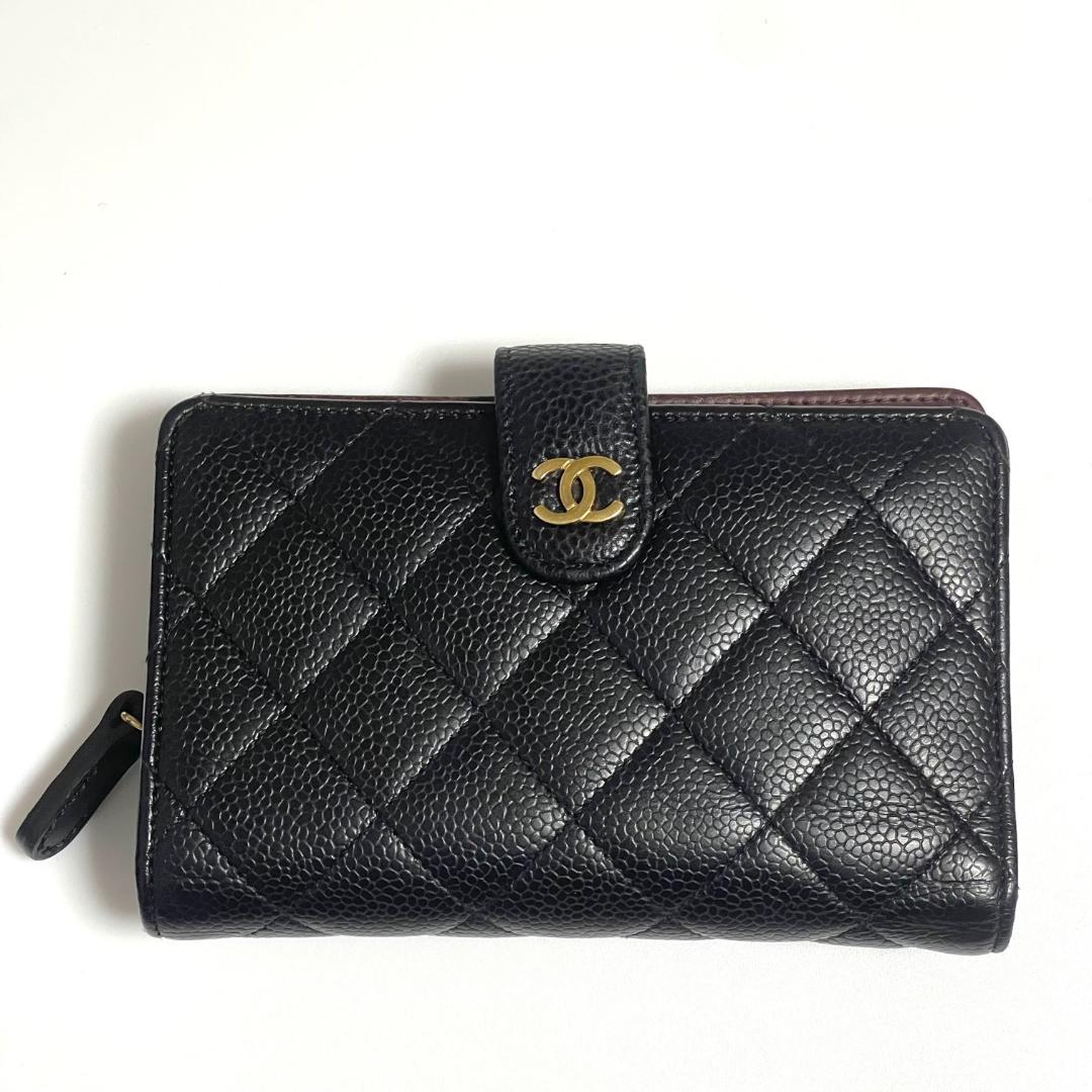 【2458】パパ★CHANEL ✴︎ シャネル マトラッセ 2つ折財布