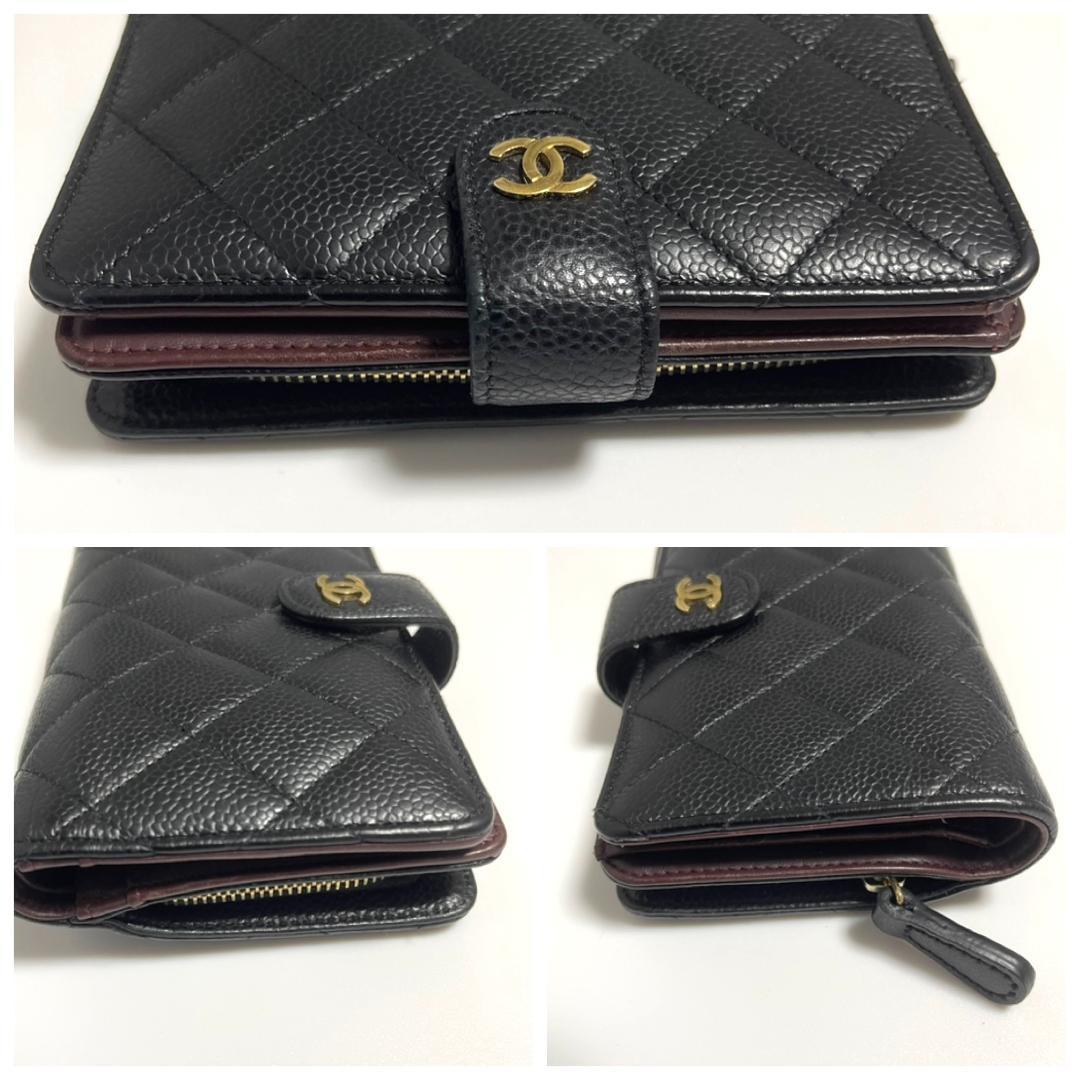 【2458】パパ★CHANEL ✴︎ シャネル マトラッセ 2つ折財布