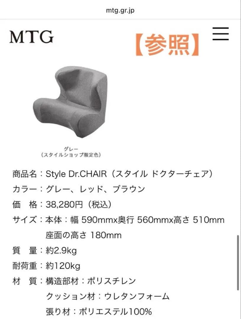 Style Dr.CHAIR （スタイル ドクターチェア） 限定色 グレー