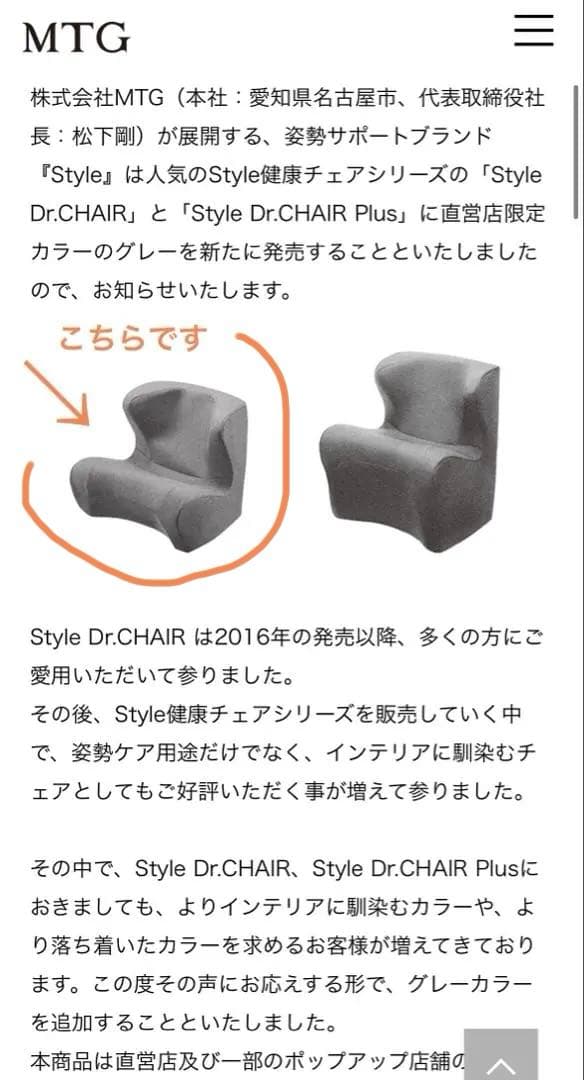 Style Dr.CHAIR （スタイル ドクターチェア） 限定色 グレー