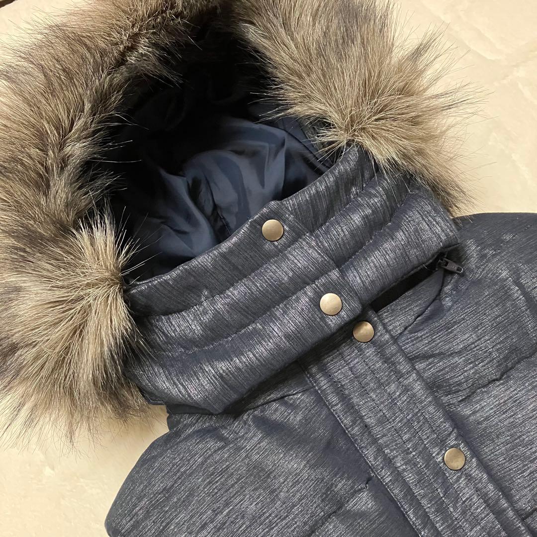 LOUNIE ダウンベスト ファー付 フード取外し可 40 ネイビー