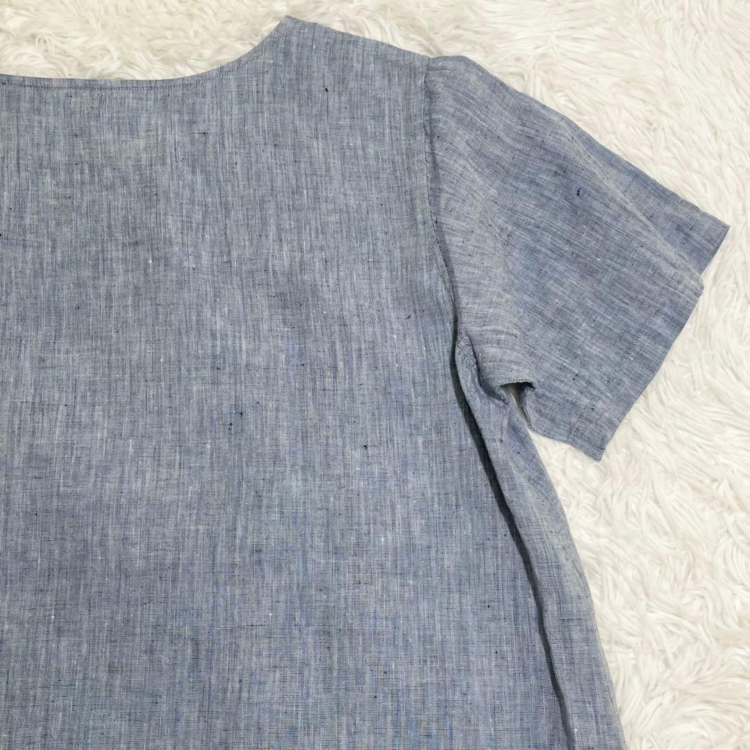 【極美品】ワフ　半袖ブラウス・ふわっと 軽くやさしい 肌触り・リネン(麻)