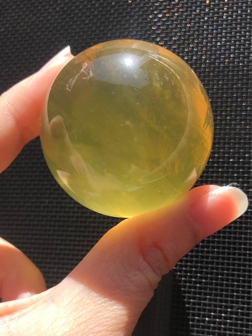 ☘️S①❤︎虹入り❤︎シトリンクォーツ丸玉　天然石　パワーストーン