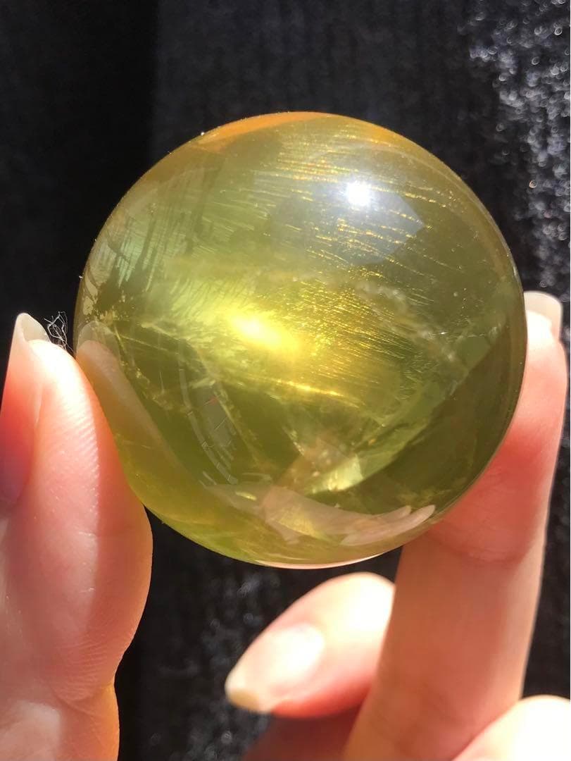 ☘️S①❤︎虹入り❤︎シトリンクォーツ丸玉　天然石　パワーストーン