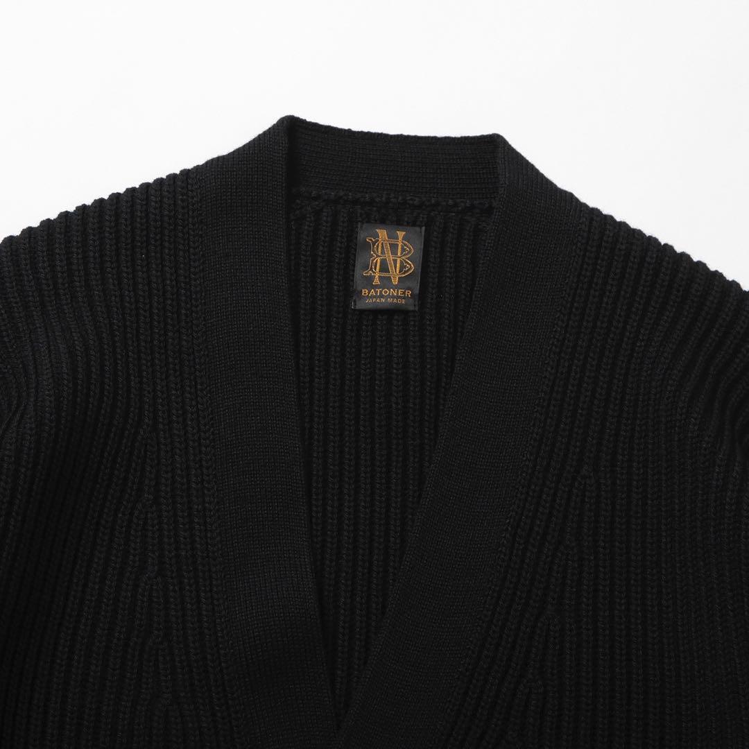 BATONER SOLID WOOL RIB CARDIGAN 美品