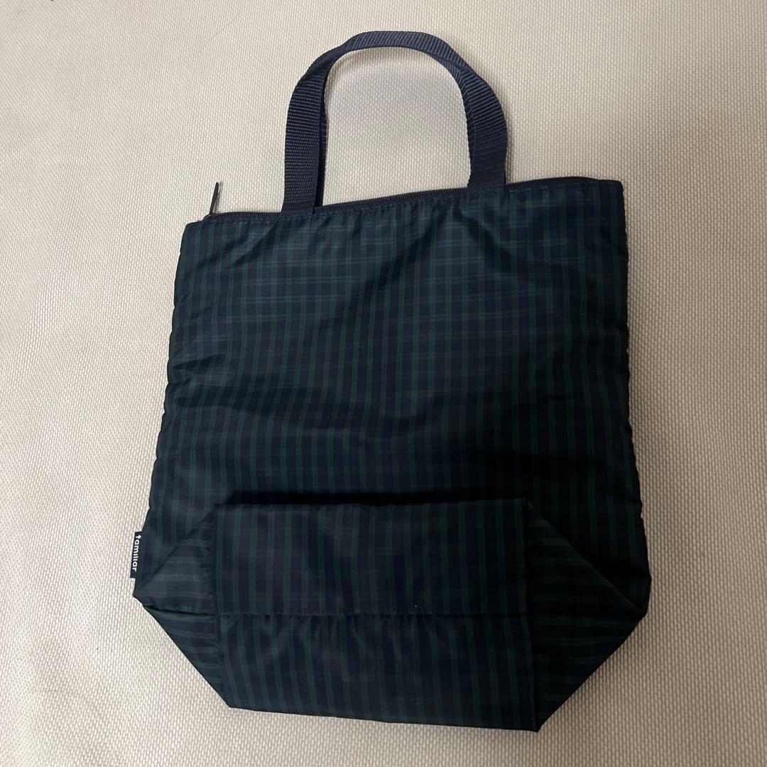 ファミリア ブラックウォッチ シューズケース 付けポケット 未使用