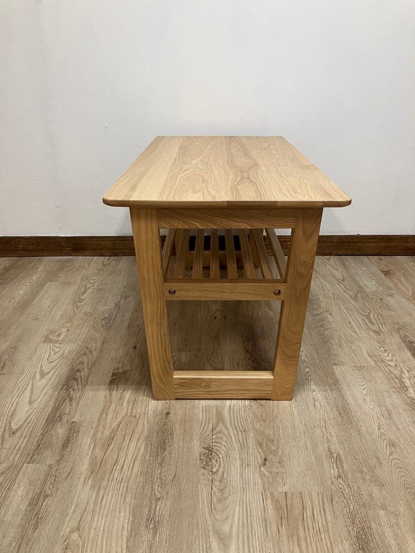 タモ無垢材　リビングテーブル　ハイタイプ　展示品