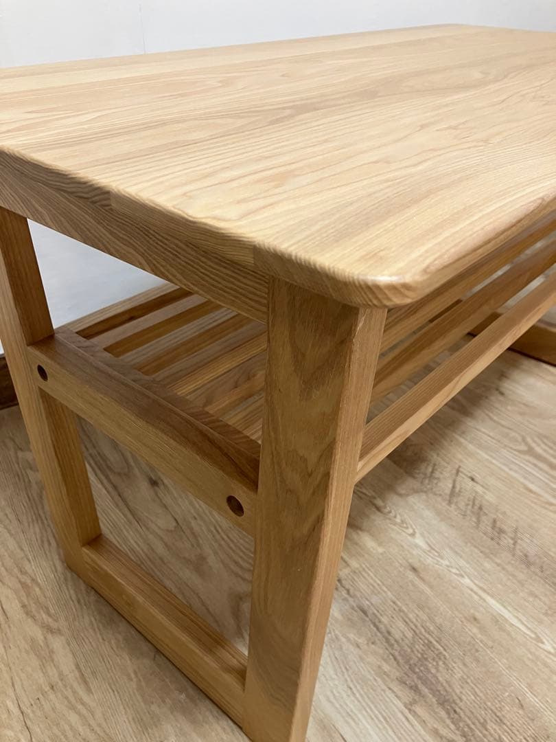 タモ無垢材　リビングテーブル　ハイタイプ　展示品