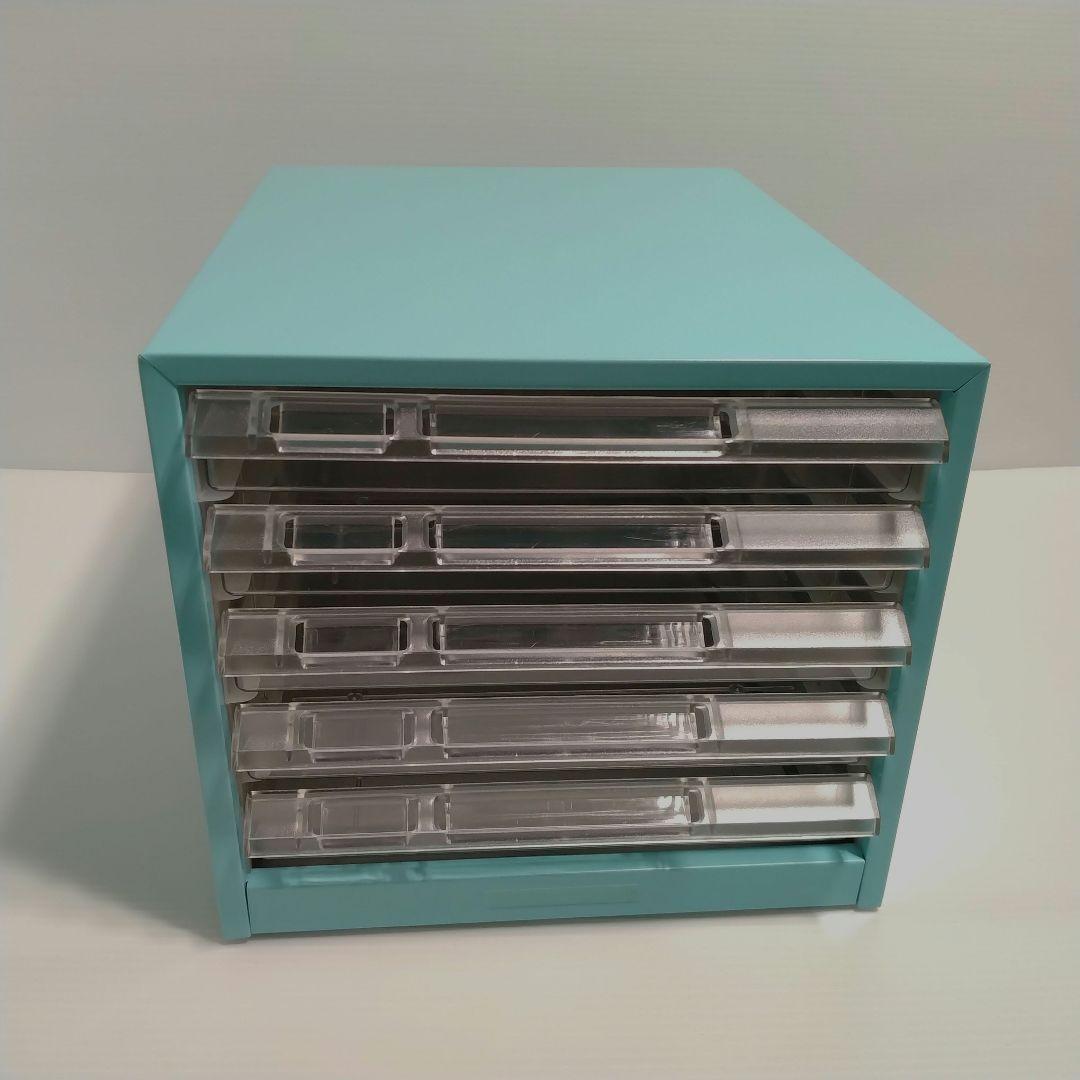 ナカバヤシ スチール レターラック 書類ケース 卓上 水色 昭和レトロ